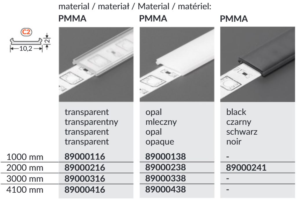 Difuzor TOPMET C2 KLIK, PMMA, mléčný